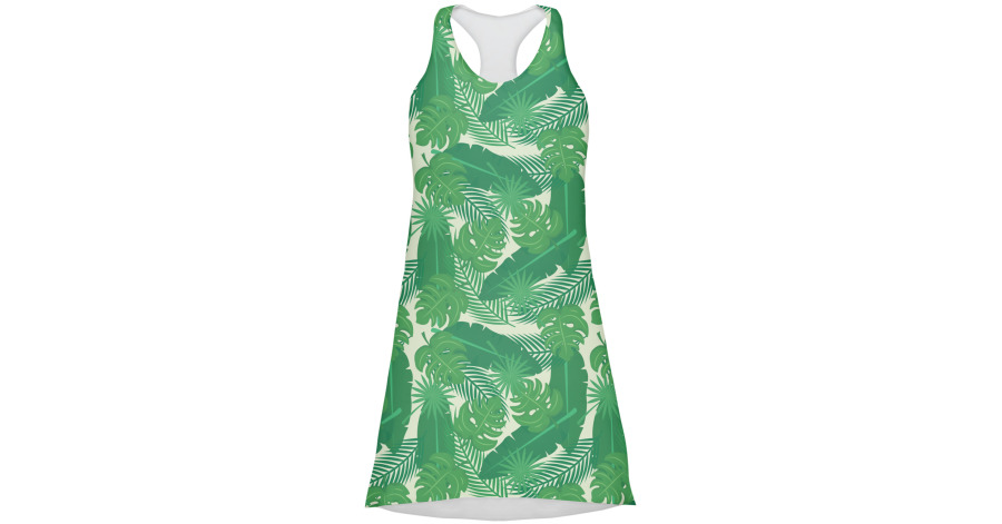 Custom Tropical Leaves #2 Racerback Dress - 2X Large | YouCustomizeIt