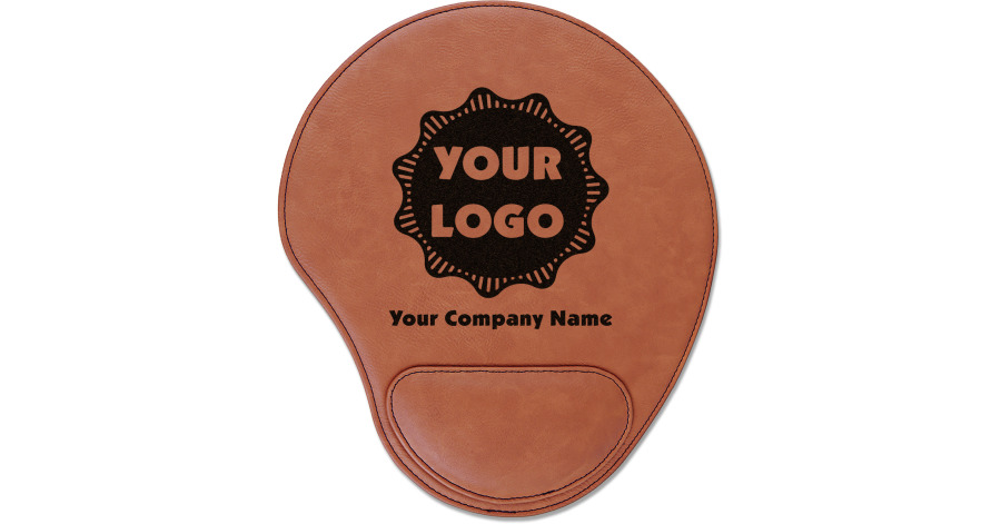 Custom Logo And Company Name Leatherette Mouse Pad With Wrist Support Youcustomizeit 7982