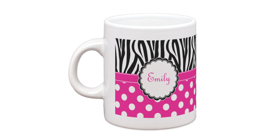 Custom Zebra Print And Polka Dots Espresso Cup Personalized