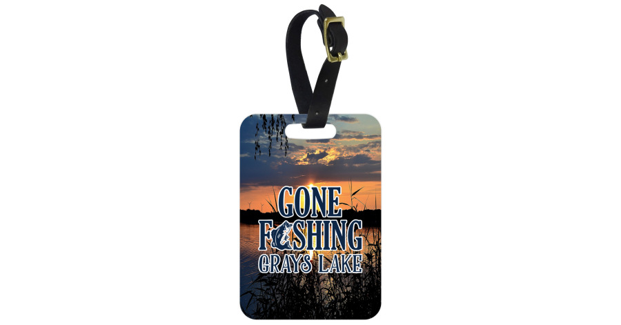 Custom Gone Fishing Metal Luggage Tag w/ Photo | YouCustomizeIt