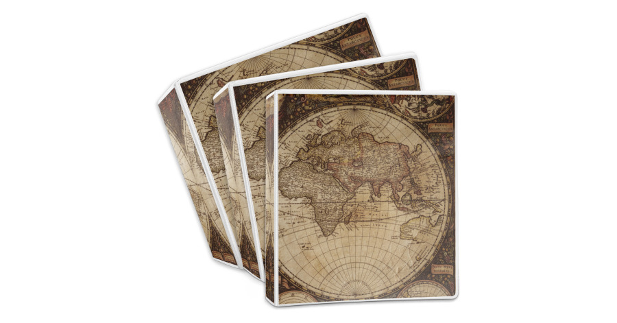 Custom Vintage World Map 3 Ring Binder YouCustomizeIt   436434 