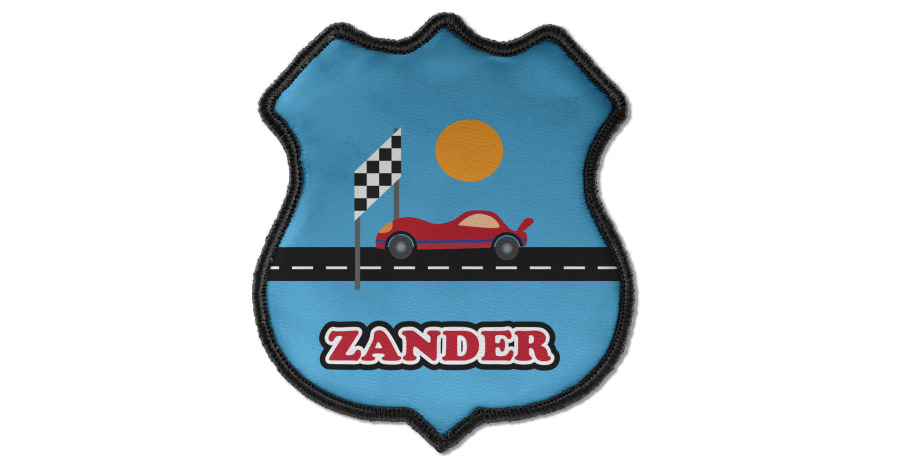 Custom Race Car Iron On Shield Patch C W Name Or Text Youcustomizeit