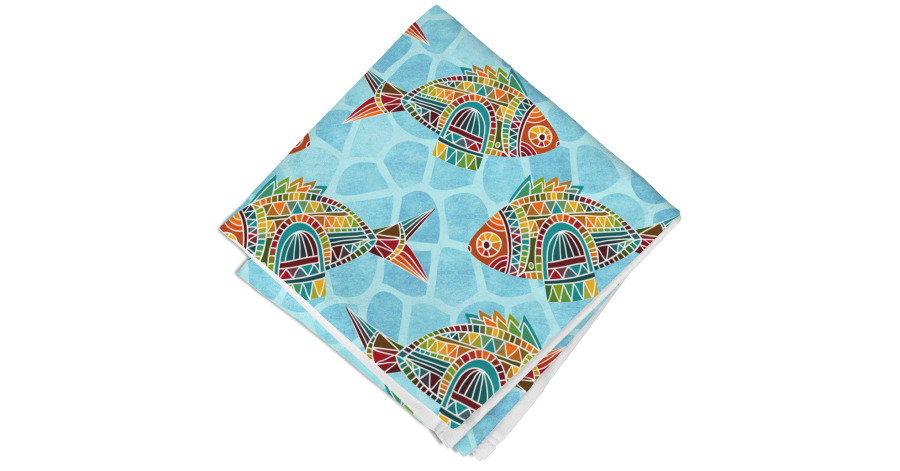 Custom Mosaic Fish Cloth Napkin Youcustomizeit