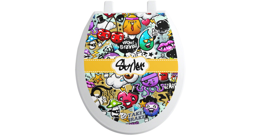 Custom Graffiti Toilet Seat Decal (Personalized) | YouCustomizeIt