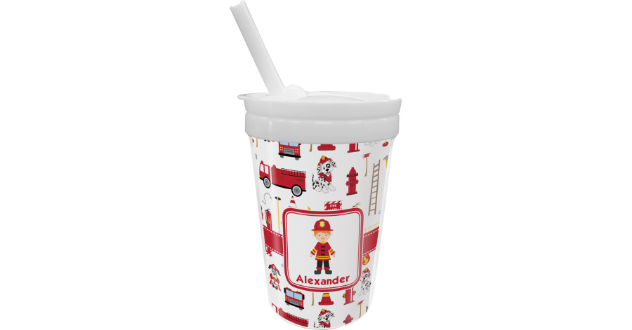 Custom Firefighter Character Sippy Cup With Straw (personalized 