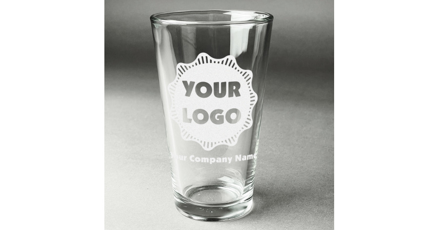 Custom Logo And Company Name Pint Glass Laser Engraved Youcustomizeit