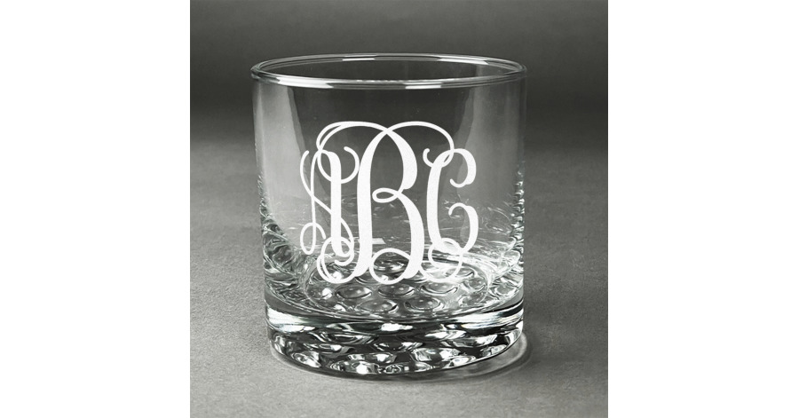 Custom Interlocking Monogram Whiskey Glass Engraved Personalized Youcustomizeit