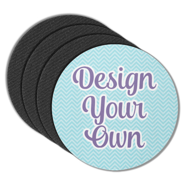 Custom Design Your Own Round Rubber Backed Coasters - Set of 4