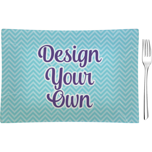 Custom Design Your Own Rectangular Glass Appetizer / Dessert Plate