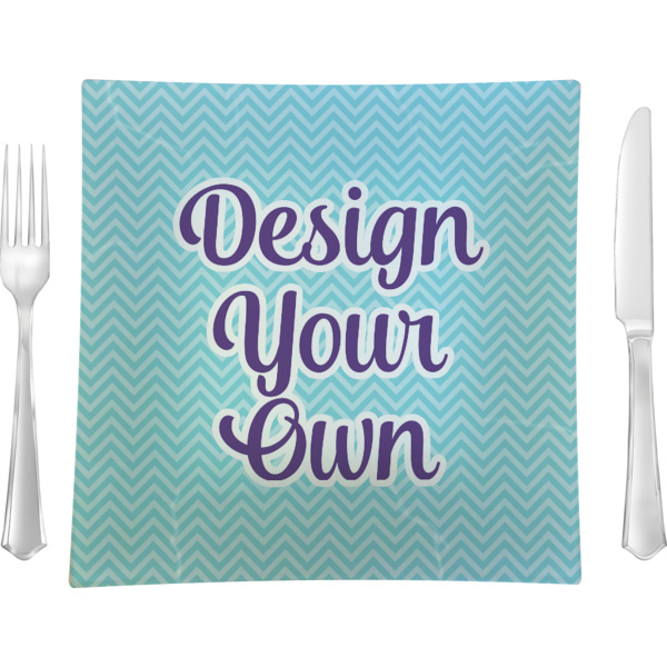 Custom Design Your Own 9.5" Glass Square Lunch / Dinner Plate