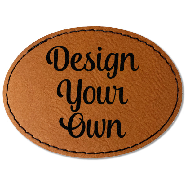 Custom Design Your Own Faux Leather Iron On Patch - Oval