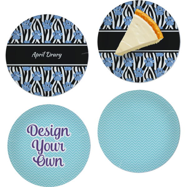 Custom Design Your Own Glass Appetizer / Dessert Plate 8" - Set of 4