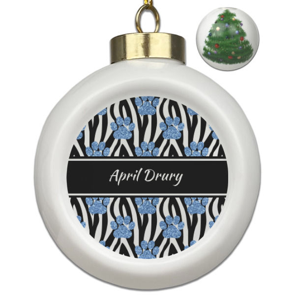 Custom Design Your Own Ceramic Ball Ornament - Christmas Tree