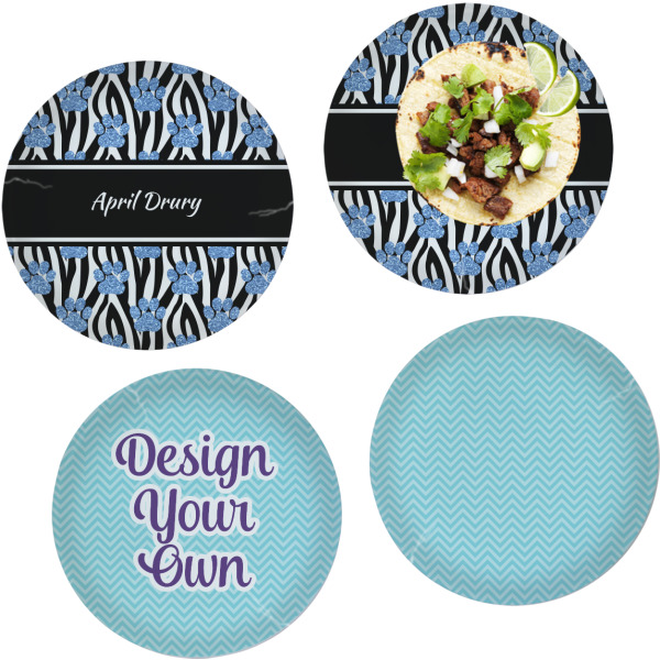 Custom Design Your Own Glass Lunch / Dinner Plate 10" - Set of 4