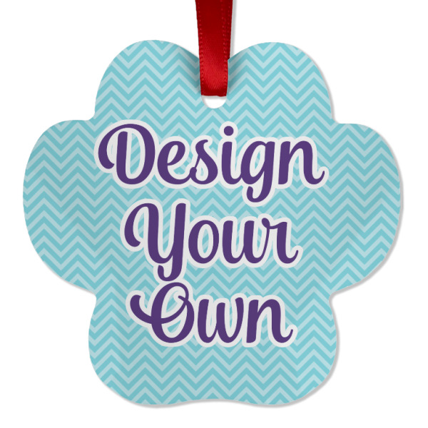 Custom Design Your Own Metal Paw Ornament - Double-Sided