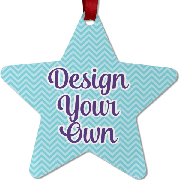 Custom Design Your Own Metal Star Ornament - Double-Sided