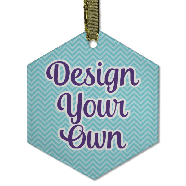 Custom Design Your Own Flat Glass Ornament - Hexagon