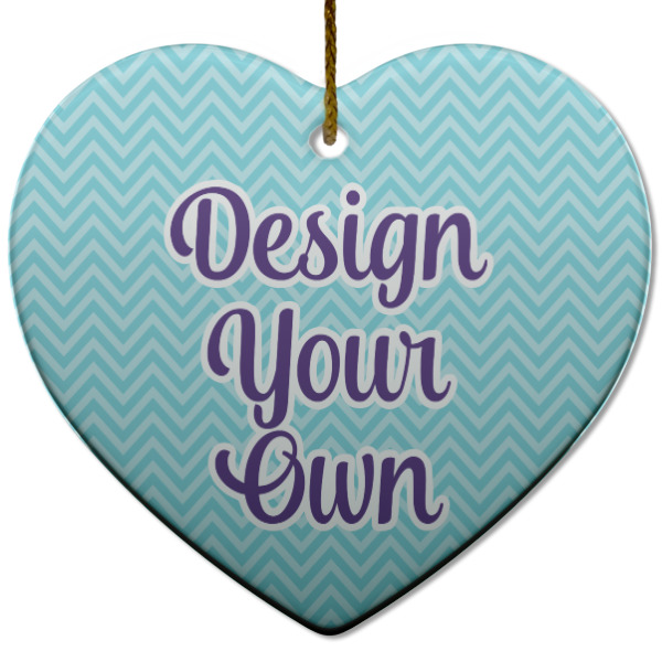 Custom Design Your Own Heart Ceramic Ornament