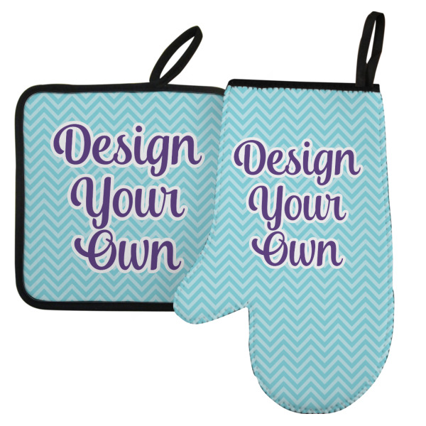 Custom Design Your Own Left Oven Mitt & Pot Holder Set