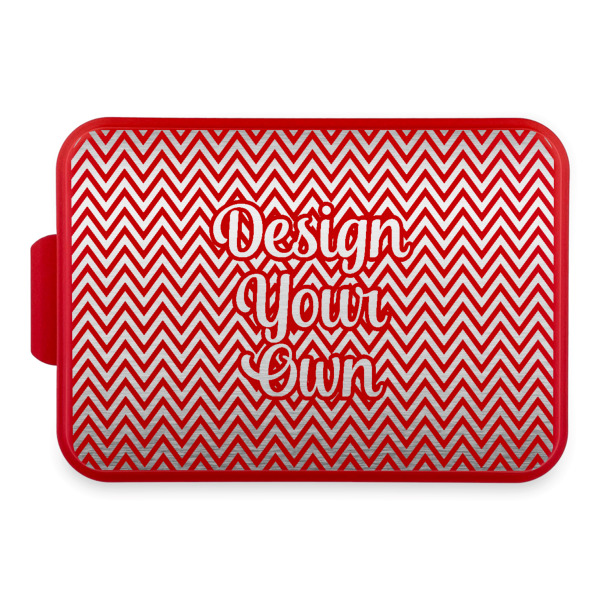 Custom Design Your Own Aluminum Baking Pan with Red Lid