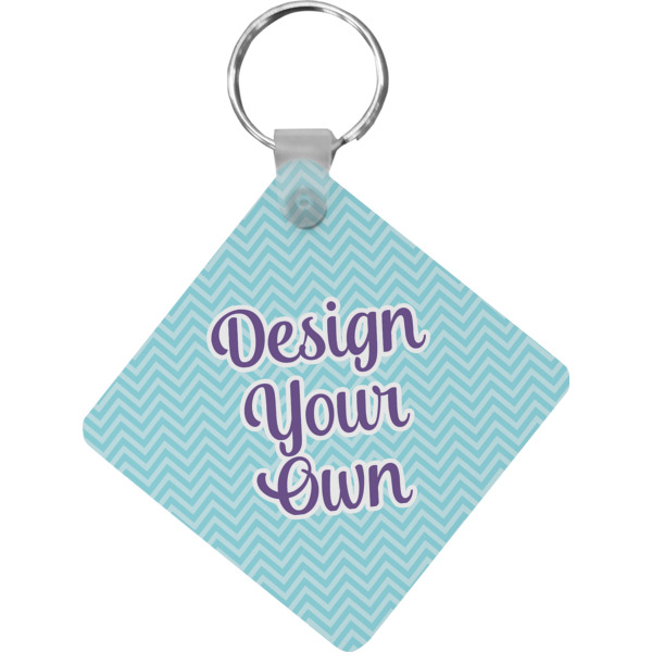 Custom Design Your Own Diamond Plastic Keychain