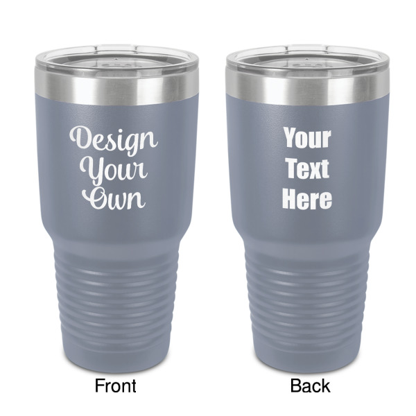 Custom Design Your Own 30 oz Stainless Steel Tumbler - Grey - Double-Sided