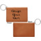 Custom Design - Cognac Leatherette Keychain ID Holders - Front Apvl