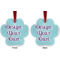 Custom Design - Metal Paw Ornament - Front and Back