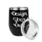 Custom Design - Stainless Wine Tumblers - Black - Double Sided - Alt View