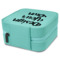 Custom Design - Travel Jewelry Boxes - Leather - Teal - View from Rear