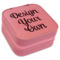 Custom Design - Travel Jewelry Boxes - Leather - Pink - Angled View