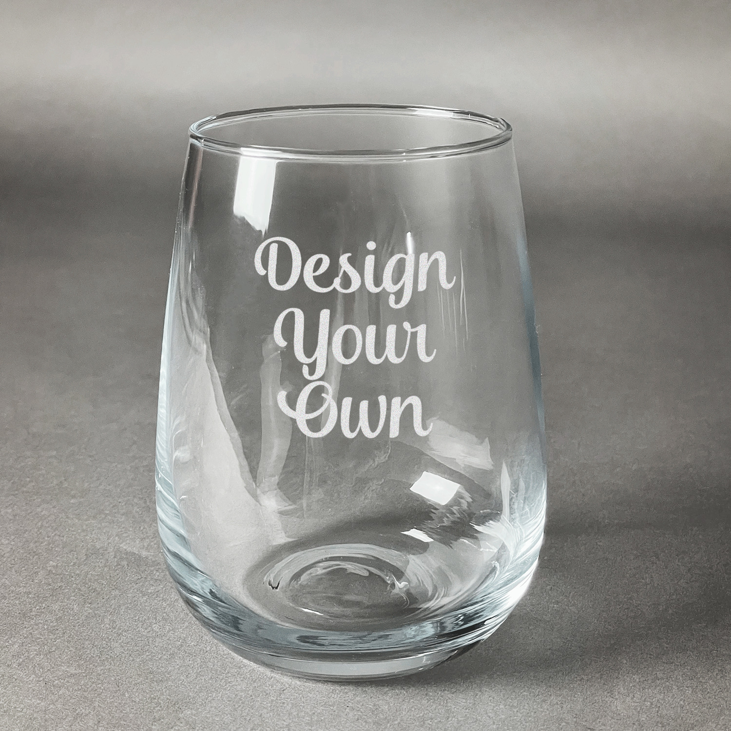 Etched Heavy Base Stemless Wine Glass 15.25 oz - Customized Your