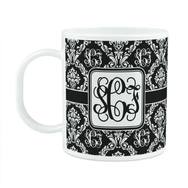 Custom Monogrammed Damask Plastic Kids Mug (Personalized)