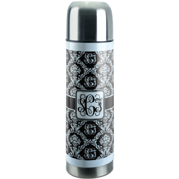 Custom Monogrammed Damask Stainless Steel Thermos (Personalized)