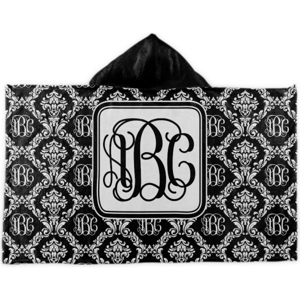 Custom Monogrammed Damask Kids Hooded Towel (Personalized)