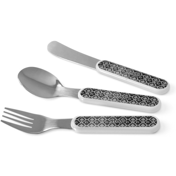 Custom Monogrammed Damask Kid's Flatware