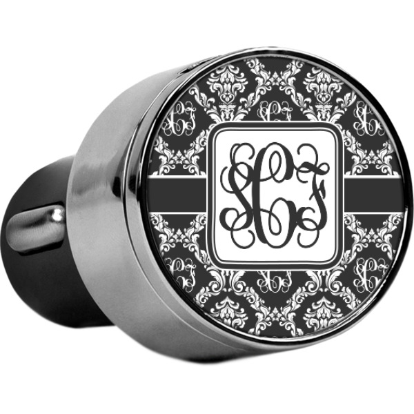 Custom Monogrammed Damask USB Car Charger (Personalized)