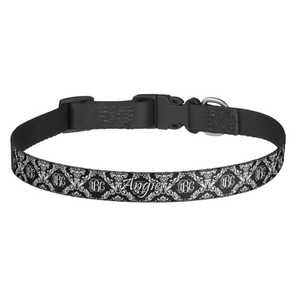 Custom Monogrammed Damask Dog Collar (Personalized)