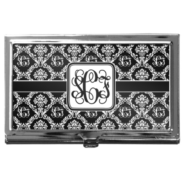 Custom Monogrammed Damask Business Card Case