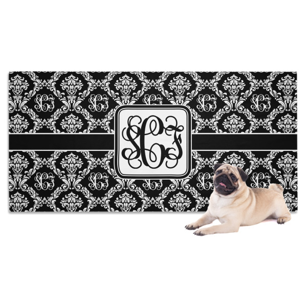 Custom Monogrammed Damask Dog Towel (Personalized)