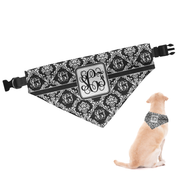 Custom Monogrammed Damask Dog Bandana (Personalized)