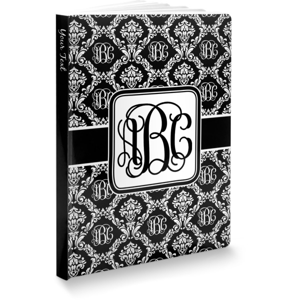 Custom Monogrammed Damask Softbound Notebook (Personalized)