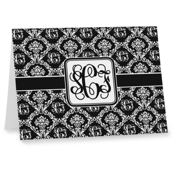 Custom Monogrammed Damask Note cards (Personalized)