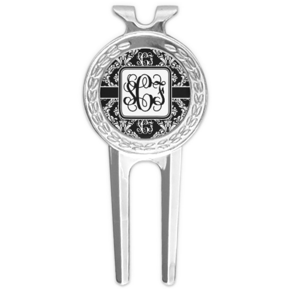 Custom Monogrammed Damask Golf Divot Tool & Ball Marker (Personalized)