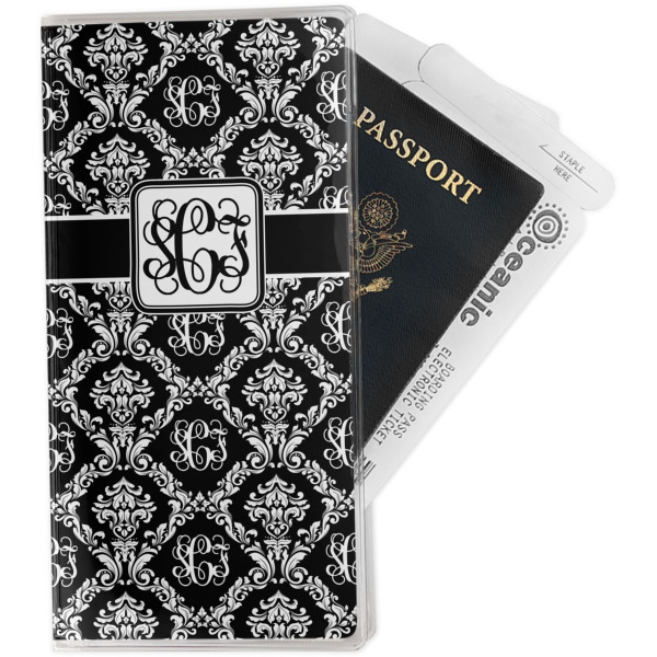 Custom Monogrammed Damask Travel Document Holder