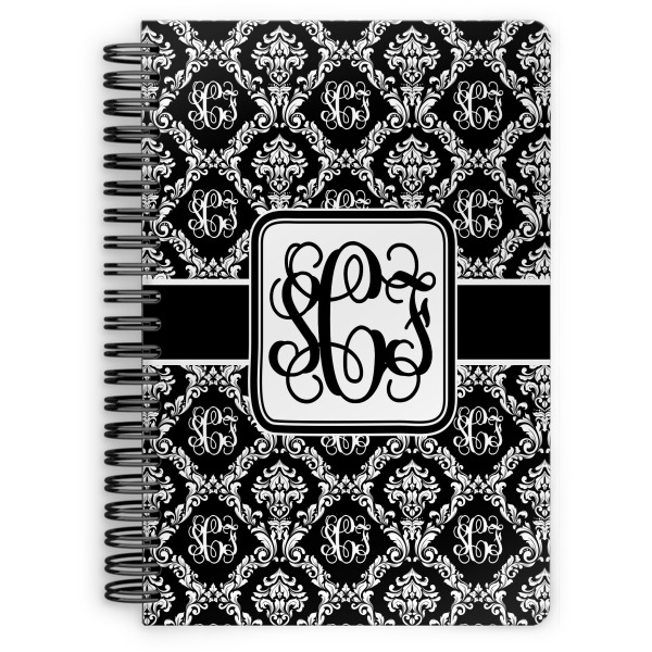 Custom Monogrammed Damask Spiral Notebook