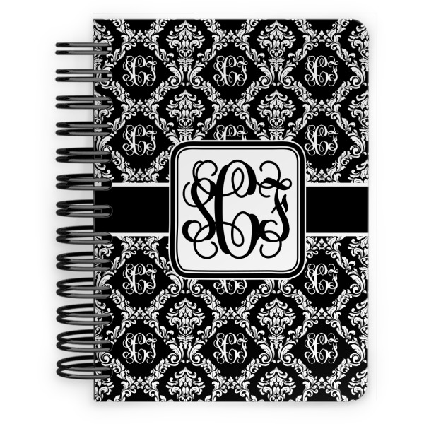 Custom Monogrammed Damask Spiral Notebook - 5x7