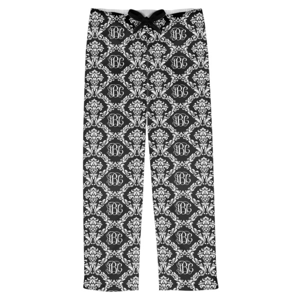 Custom Monogrammed Damask Mens Pajama Pants - XL (Personalized)