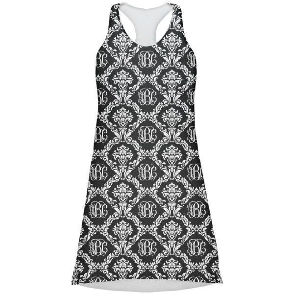 Custom Monogrammed Damask Racerback Dress - Large (Personalized)