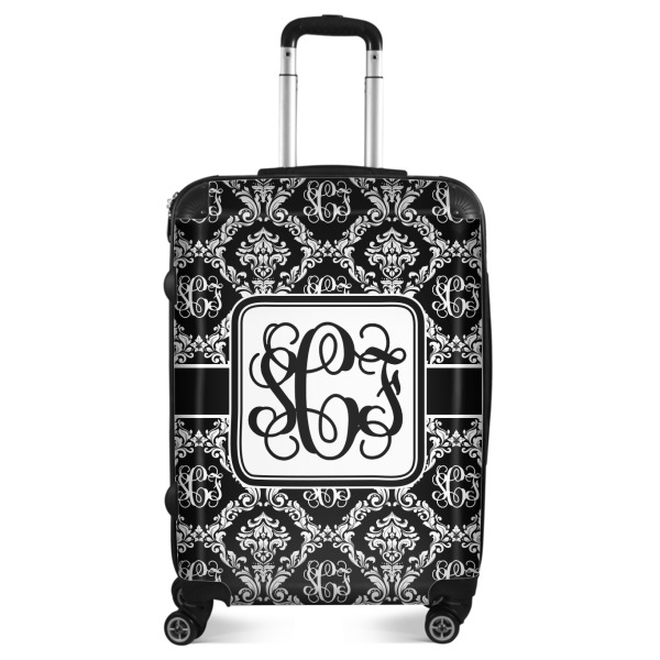 Custom Monogrammed Damask Suitcase - 24" Medium - Checked